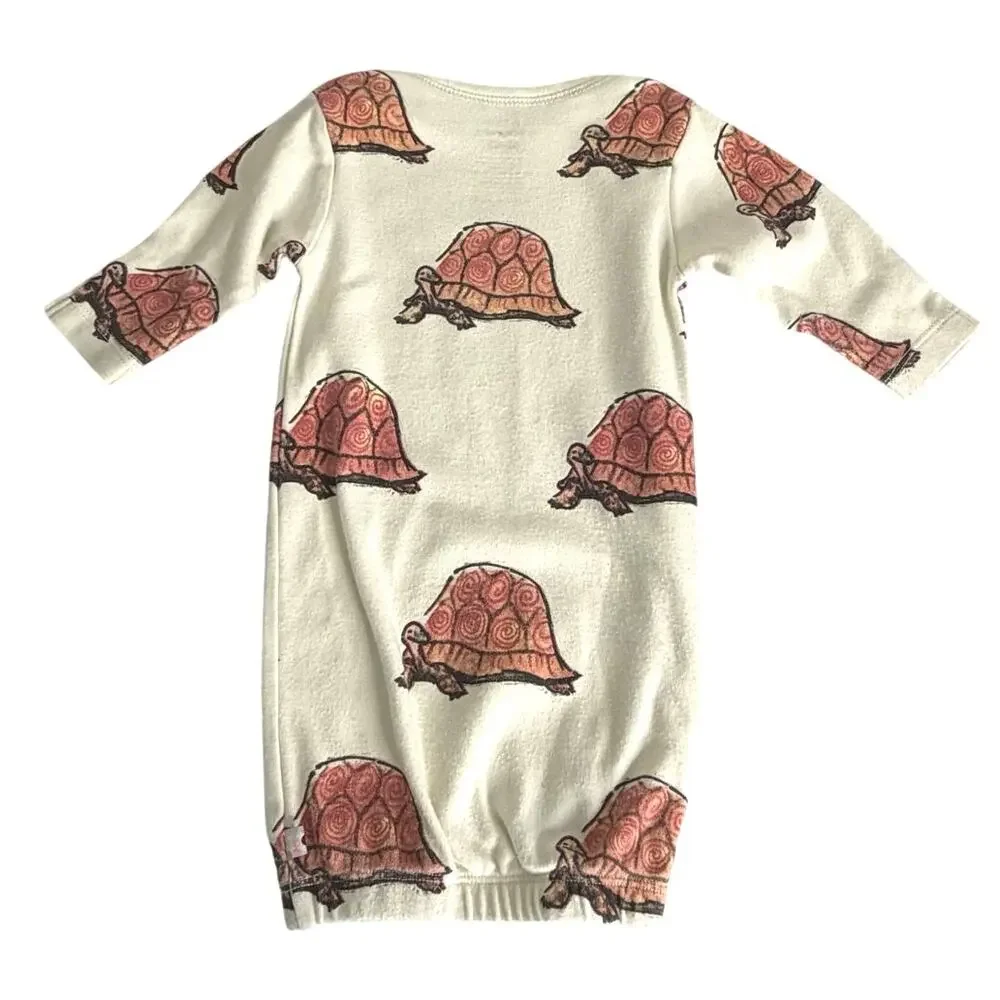 Babysoy newborn sleep gown sack organic cotton size 0-3 months tortoise